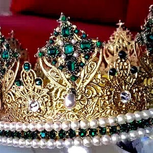 Crown of Venezia, King Crown, Male Crown, Men&#39;s Crown, Crowns, Gold, Medieval, Royal, Renaissance crowns, Head Accessories, Faires Costume