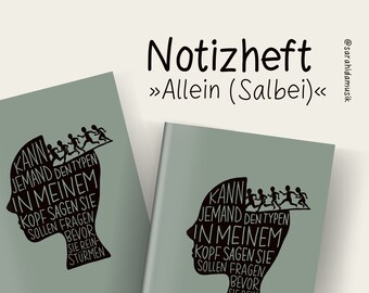 Notizheft "Allein" (Salbei) Sarah Ida