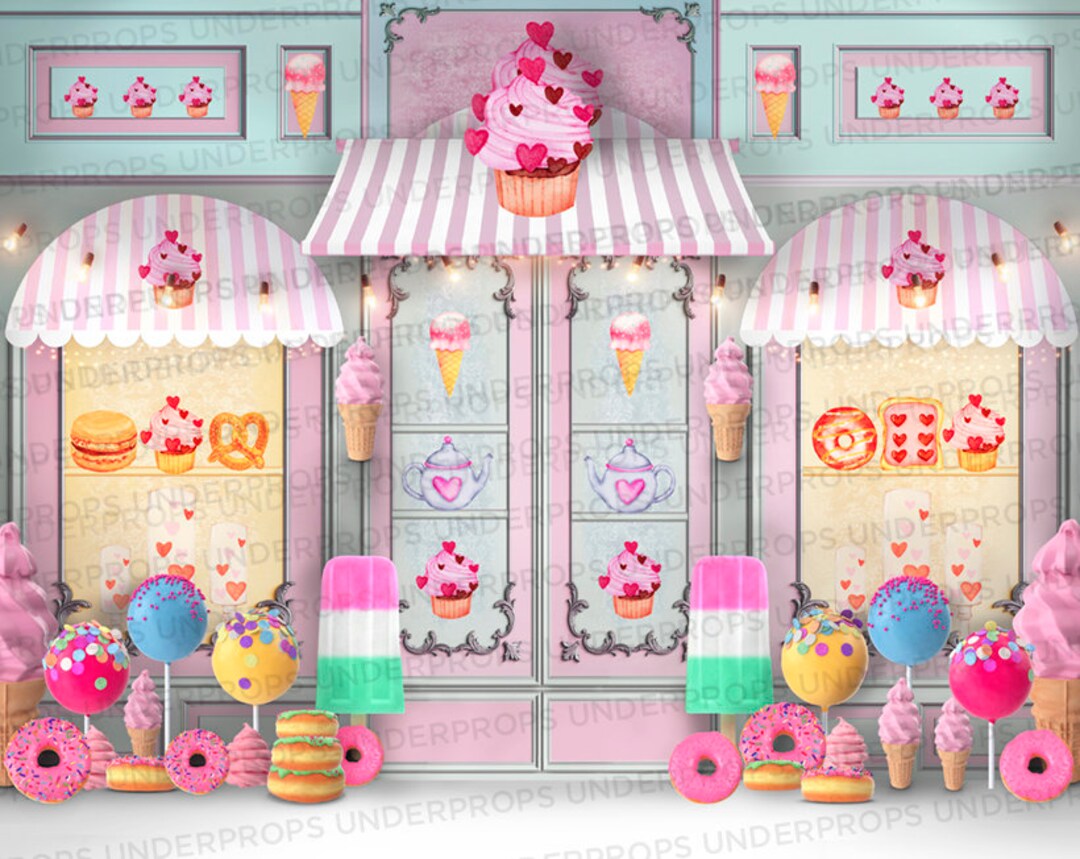 Digital Background Candy Shop Backdrop - Etsy