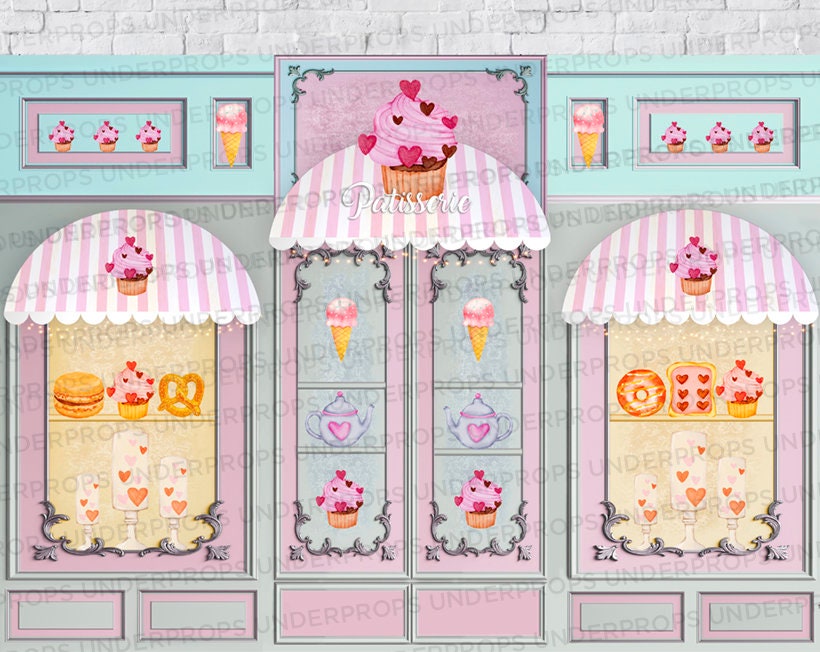 Candy Shop Backdrop Digital Background Etsy