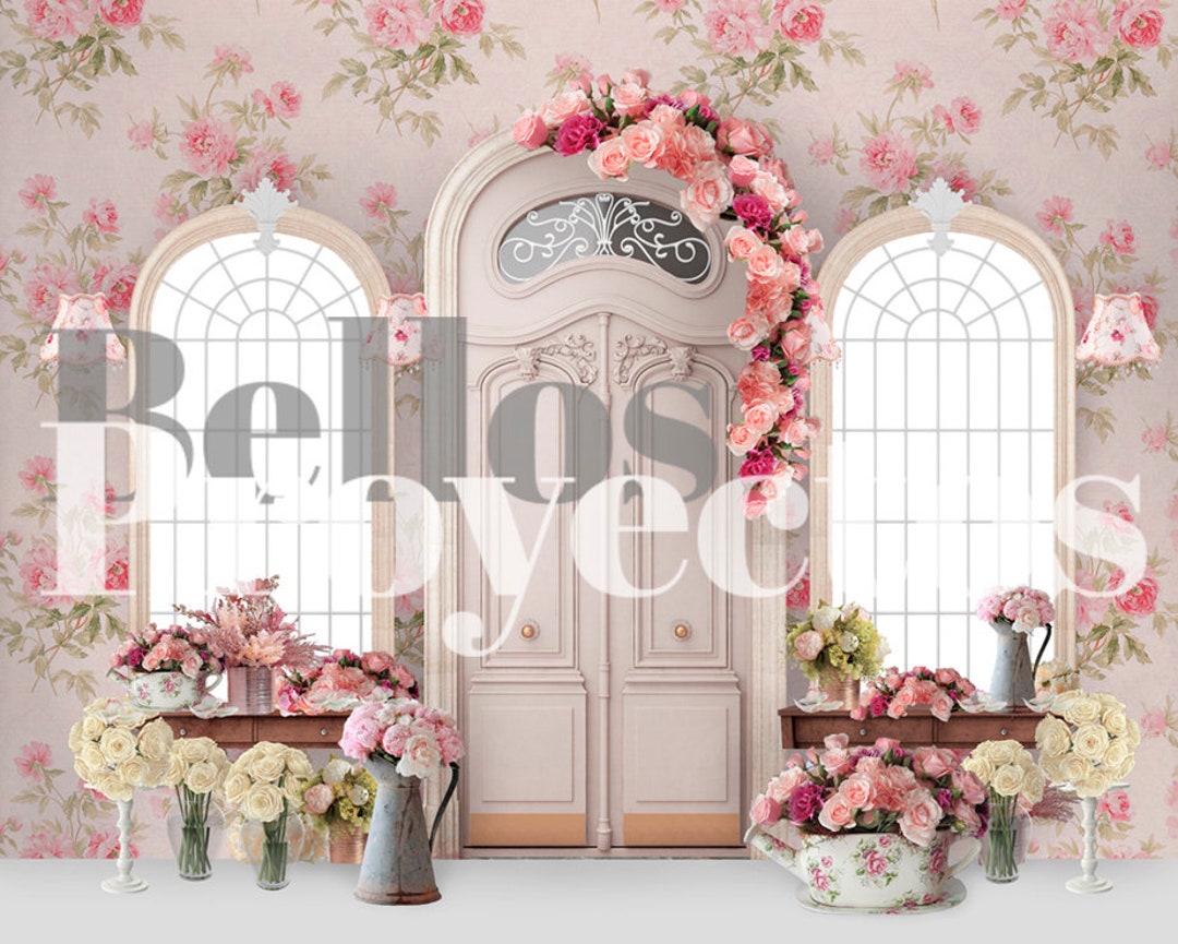 Digital Background Flower Shop Backdrop Etsy