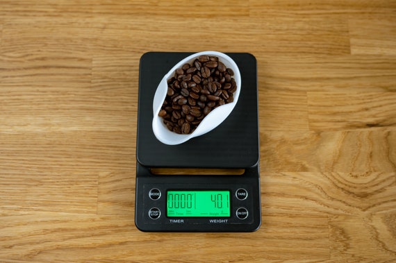 Bol Doseur à Grains De Café En Bois De Noyer - Pour Pesée Précise - Bec Verseur Pratique - Accessoire Barista Maison