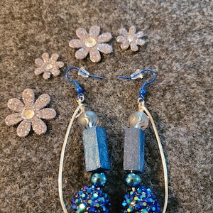 Silver & Blue Teardrop Earrings