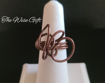 Handcrafted Copper Wire Wrapped Ring Size 7