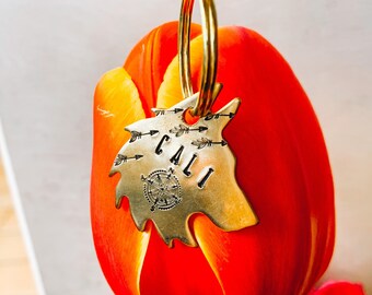 Wolf Tag, Wolf Shaped Tag, Dog Tag, Pet Tag, Copper/Brass/Aluminum Tag