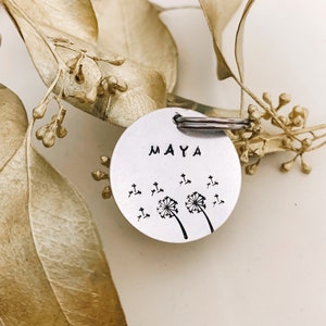 Pet ID Tag, ID Tag, “Dandelion” Dog Tag