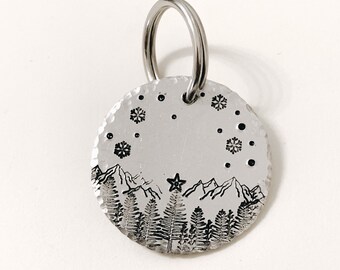 Handmade "Christmas time" pet ID tag