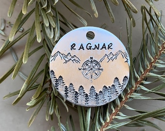 Handmade “Adventure awaits” tag, pet tags, pet tags