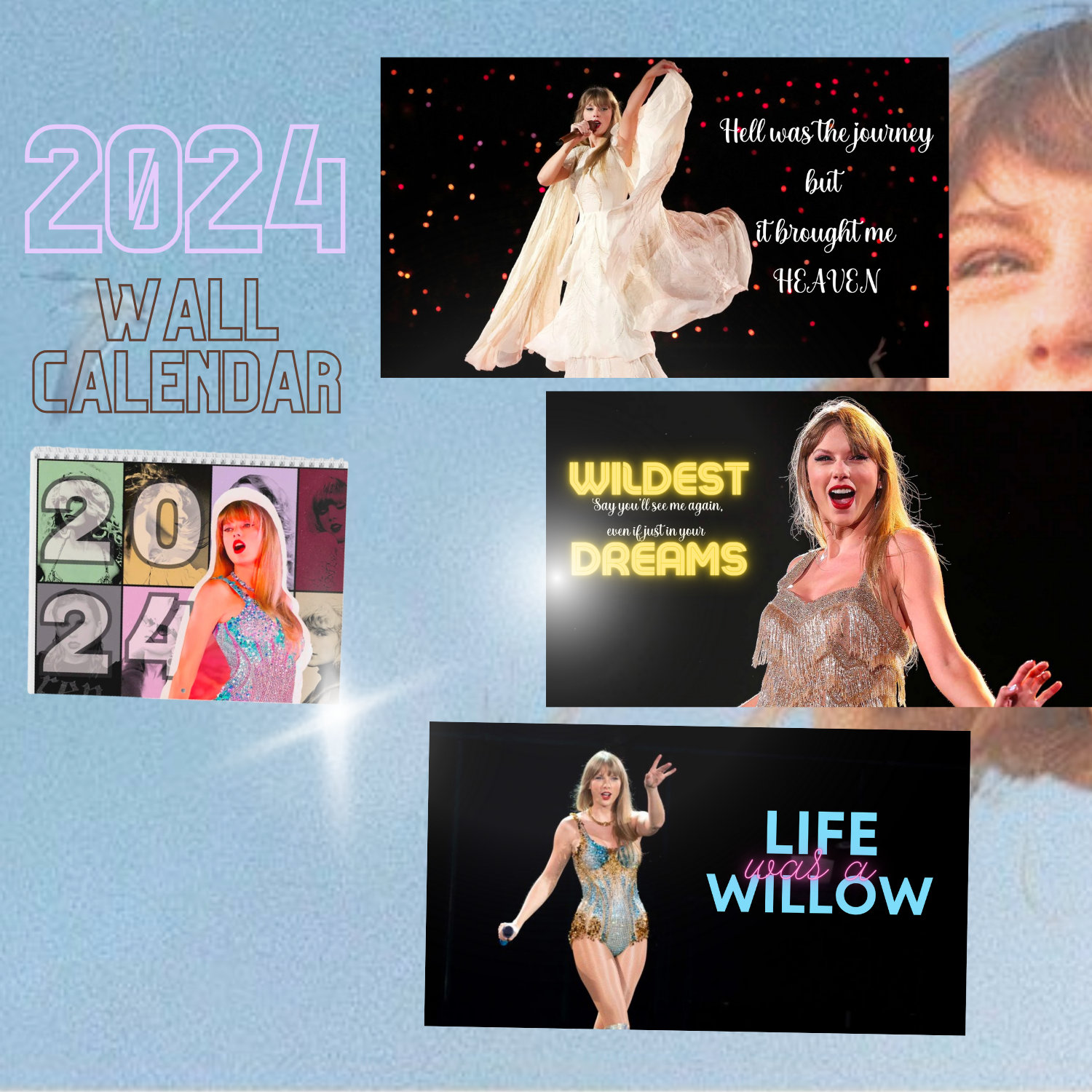Taylor taylor version Calendar, Eras Tour 2024 Wall Calendar, Taylor