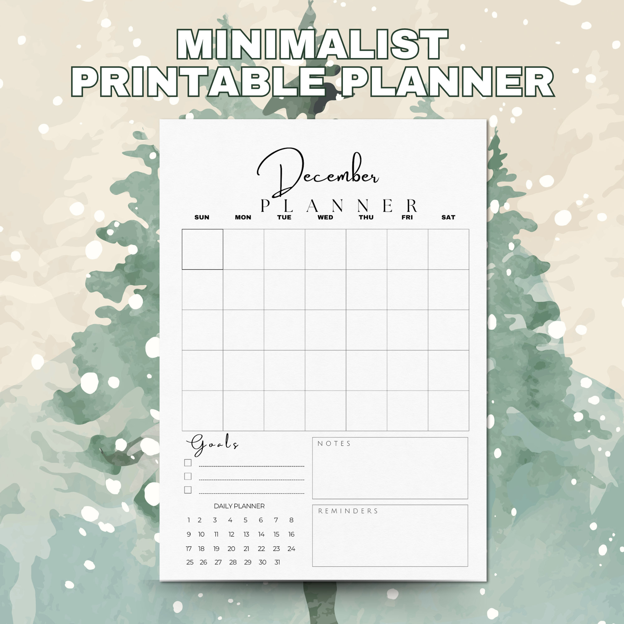 PLR Printable Planner, December Planner, December Weekly Planner ...