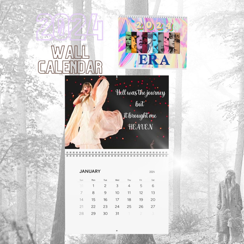 TAYLOR SWIFTIE Calendar Eras Tour 2024 Wall Calendar Taylor Etsy Canada