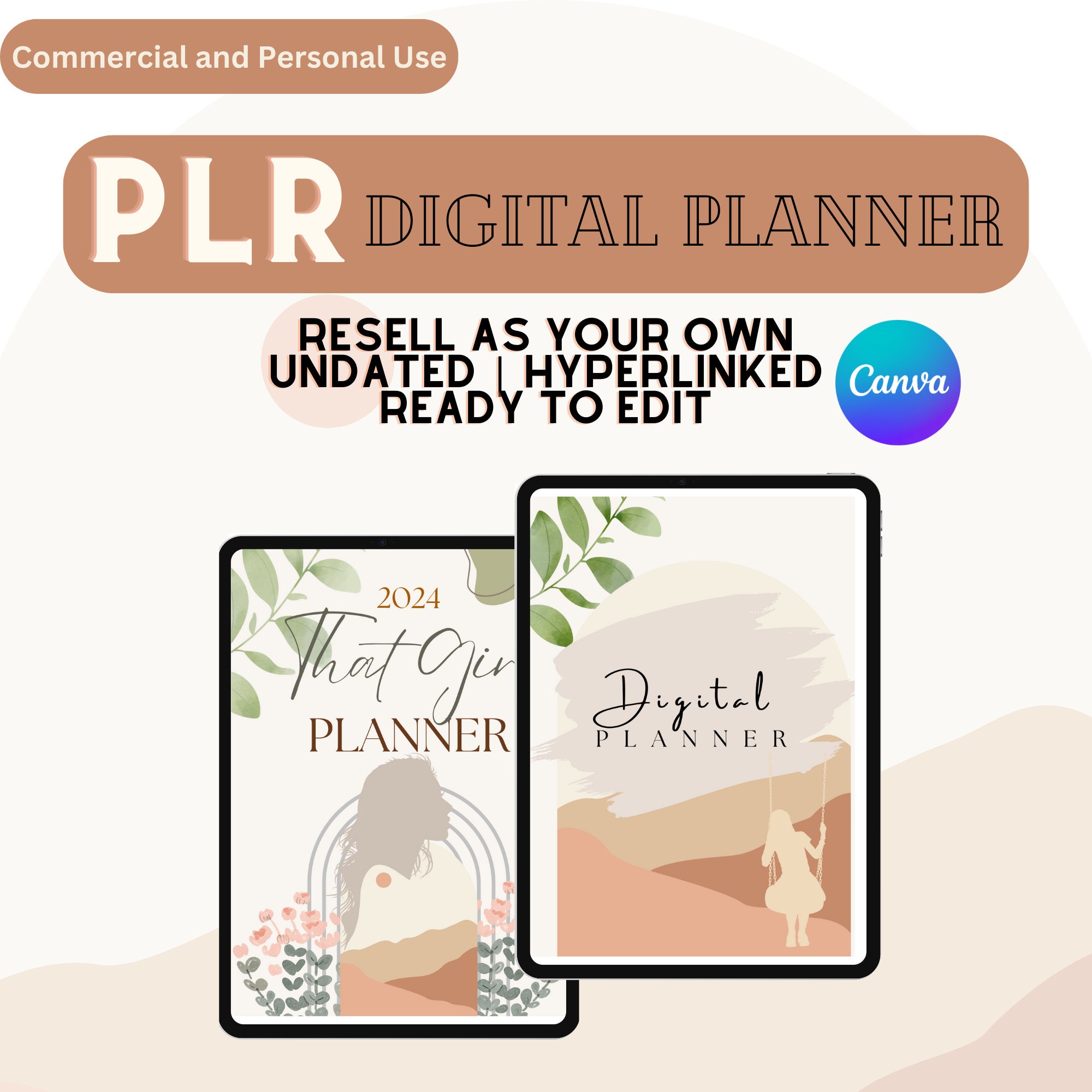PLR Digital Planner Editable Digital Planner Canva Editable - Etsy