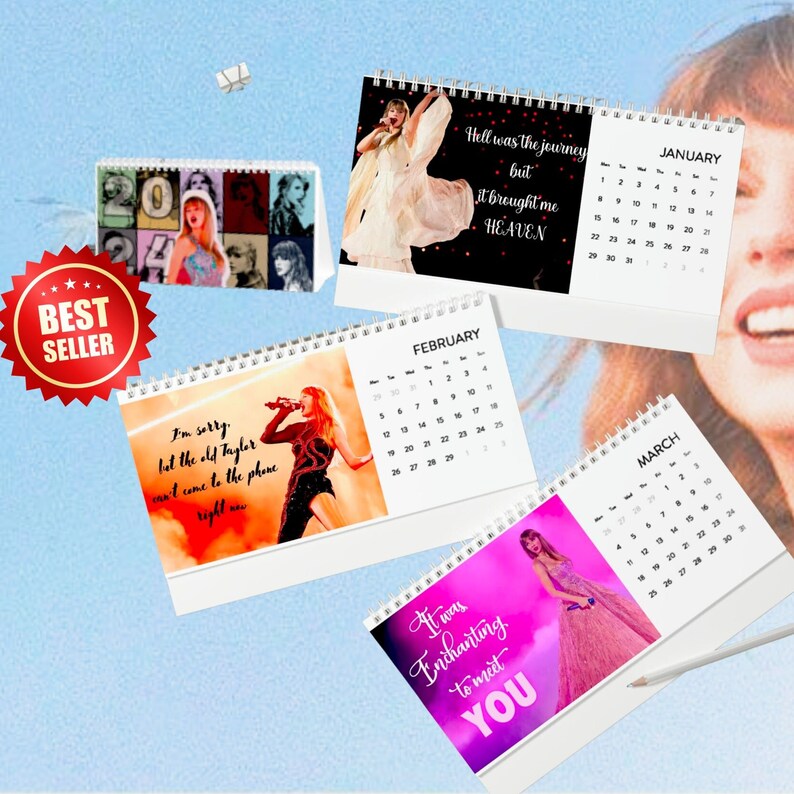 Taylor Swift Desk Calendar 2024 Calendar Eras Tour 2024 Etsy Australia