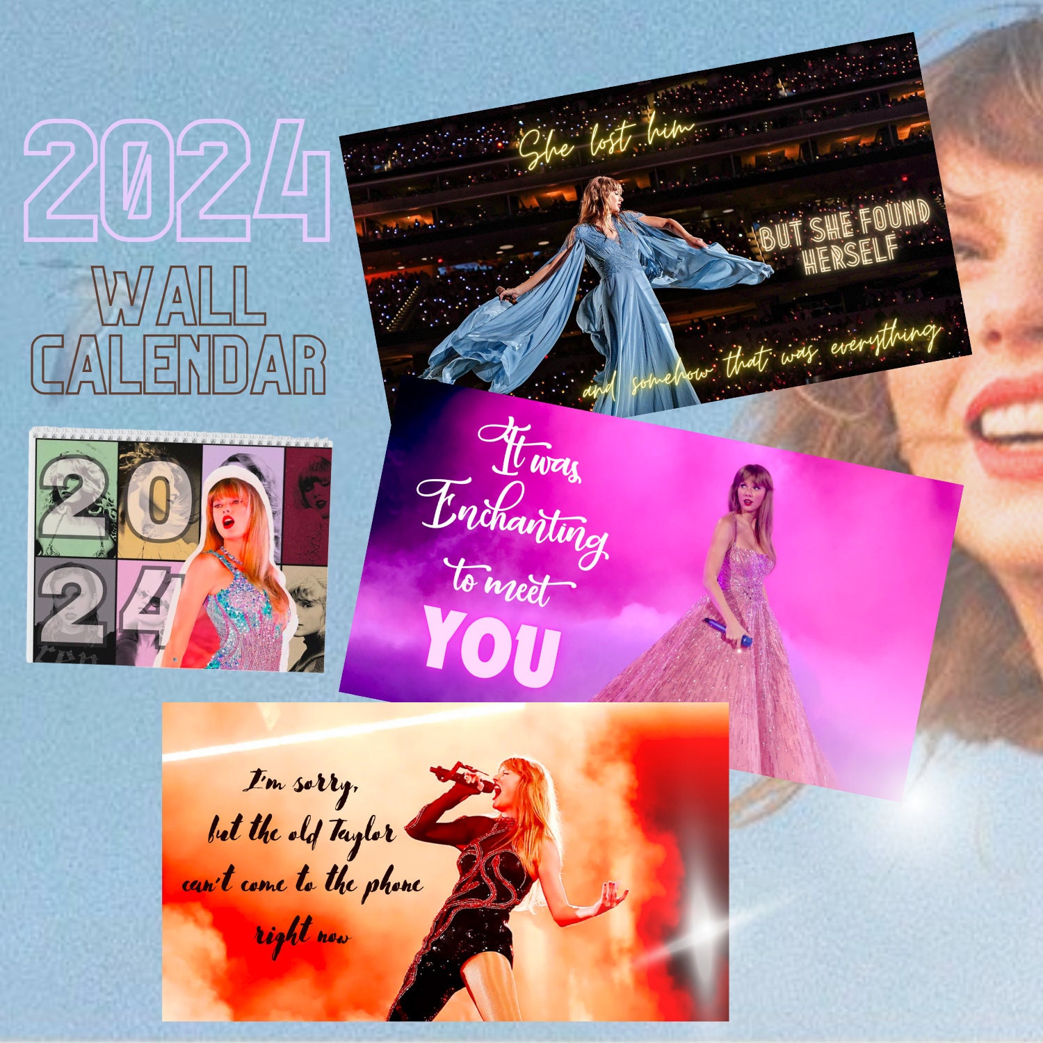Taylor taylor version Calendar, Eras Tour 2024 Wall Calendar, Taylor