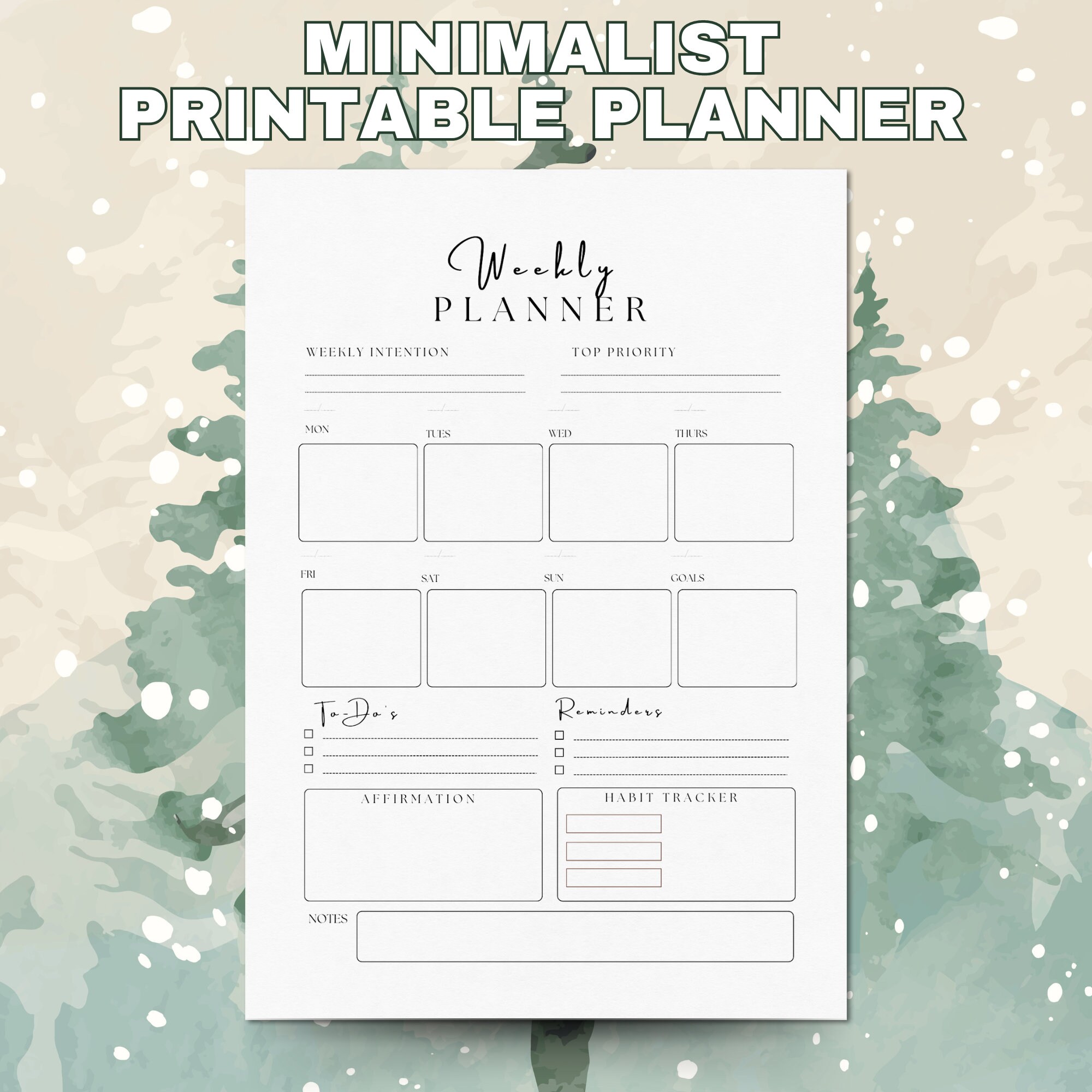 PLR Printable Planner, December Planner, December Weekly Planner ...