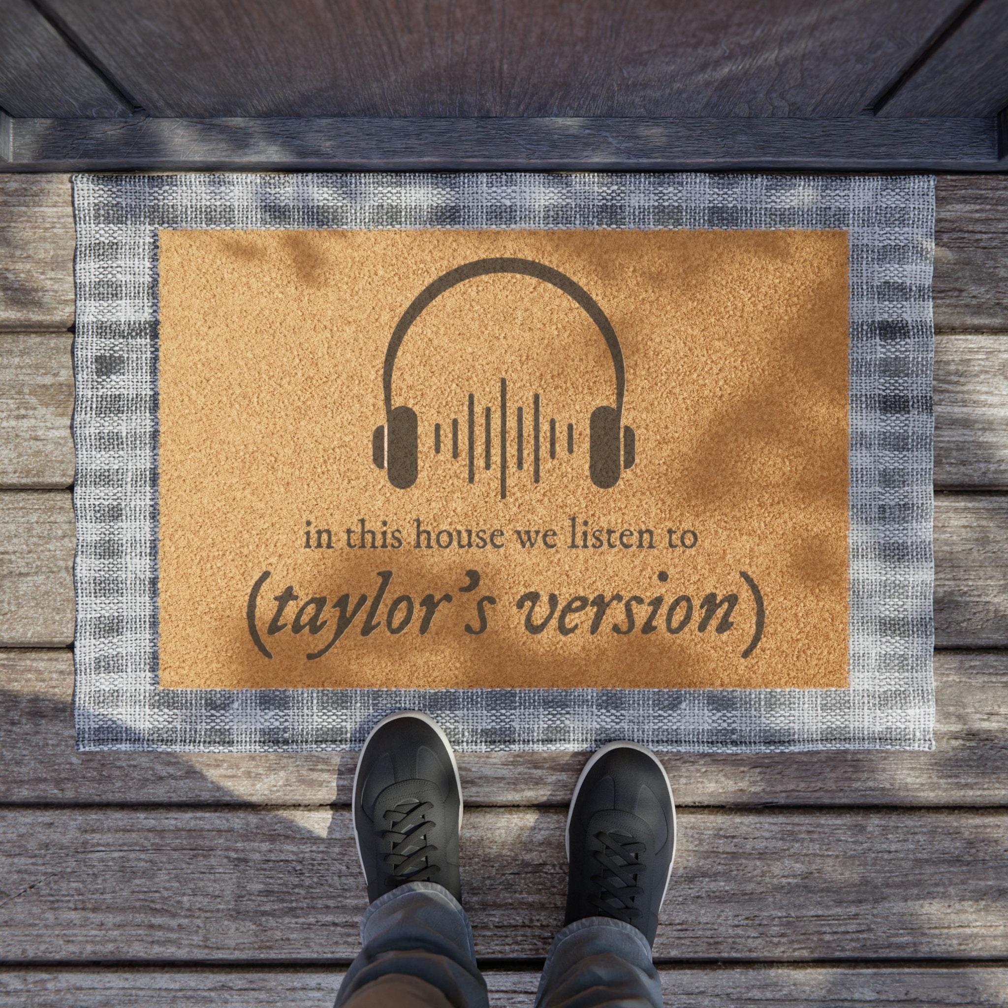 In This House We Listen To Taylo version The Eras Tour Taylor Doormat