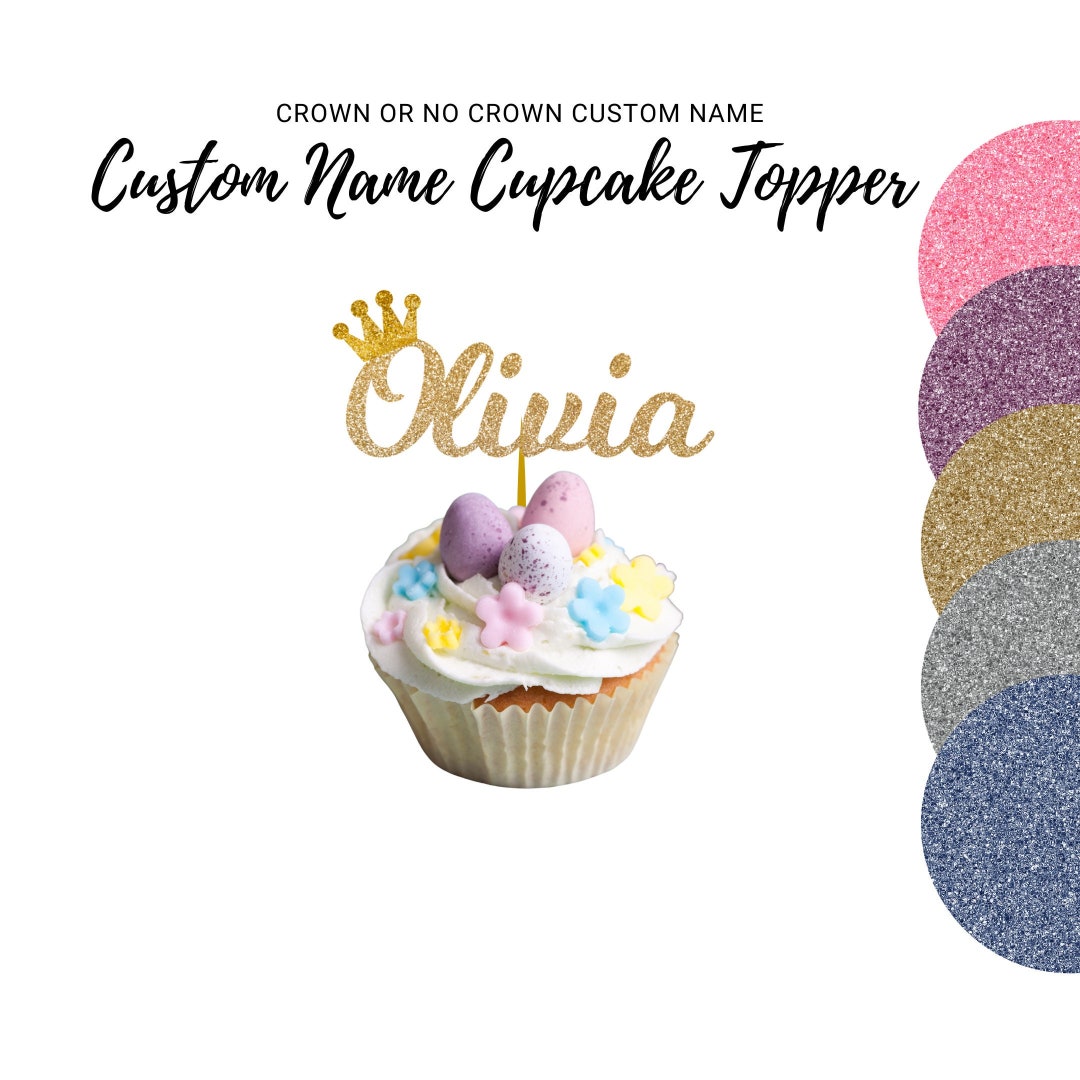 Custom Name Cupcake Topper, Personalized Name Cupcake Topper, Cake