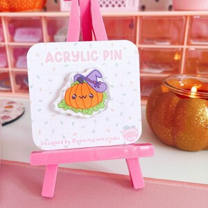 Spooky Pumpkin Acrylic Pin, Kawaii Spooky Pin, Cute Acrylic Pin, Kawaii Accessories, Cute Halloween Gifts