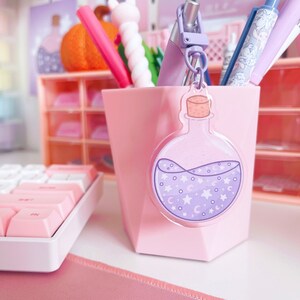 Dreamy Potion Glitter Acrylic Keychain, Witchy Keyring, Cute Kawaii Accessories, Halloween Gifts