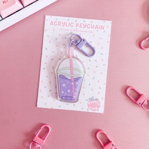 Dreamy Drink Glitter Acrylic Keychain, Witchy Keyring, Cute Kawaii Accessories, Halloween Gifts