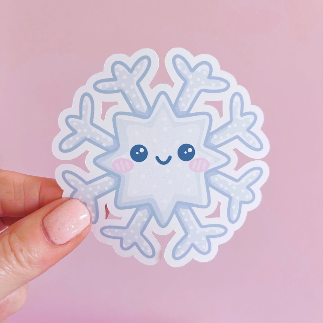 Winter Snowflake Vinyl Sticker, Cute Christmas Illustrated Snowflake ...