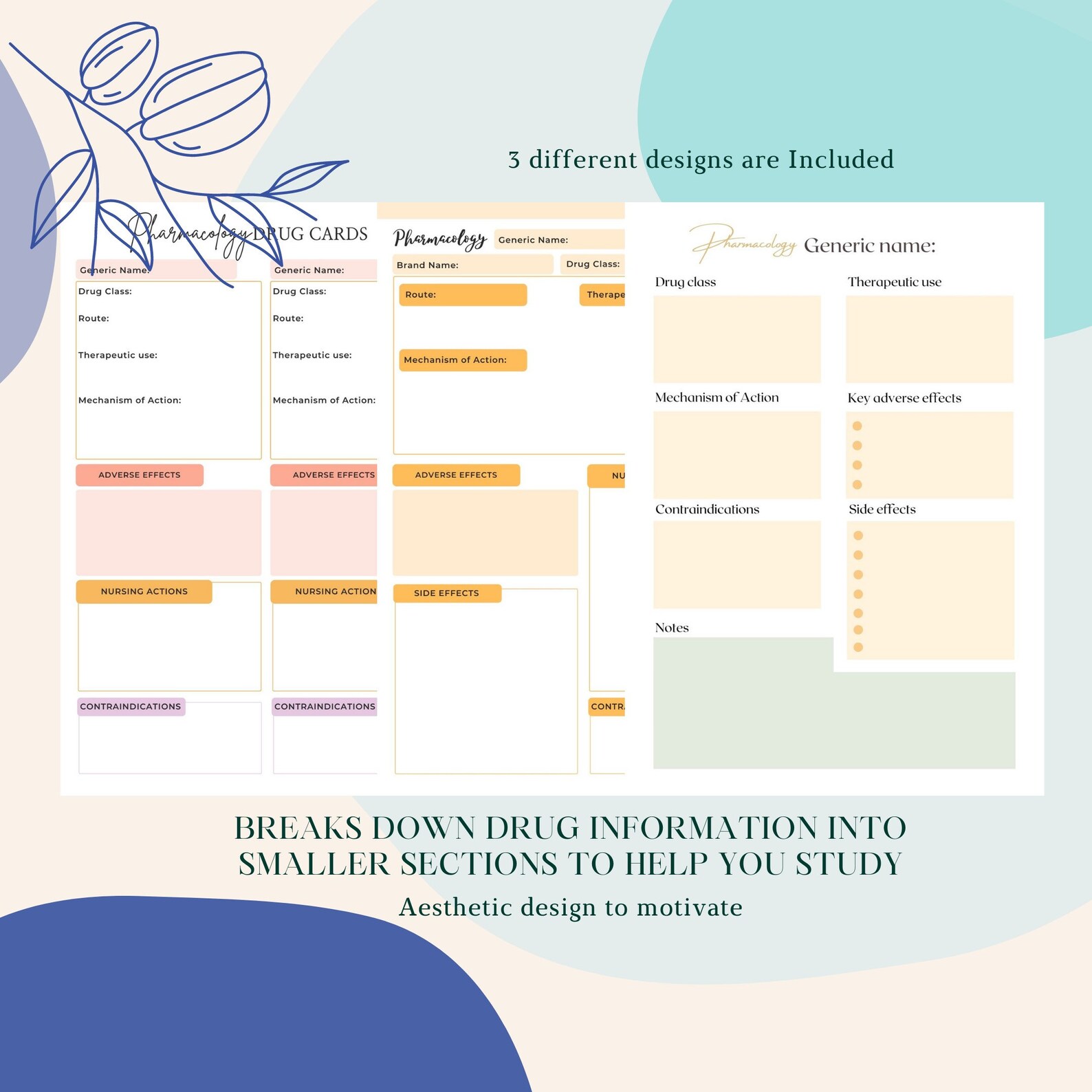 Pharmacology Nursing Drug Template Printable PDF Sheet - Etsy