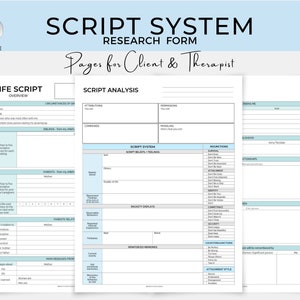Life Script Overview, Script System, Script Analysis, Therapy Analysis, Transactional Analysis Therapy Form