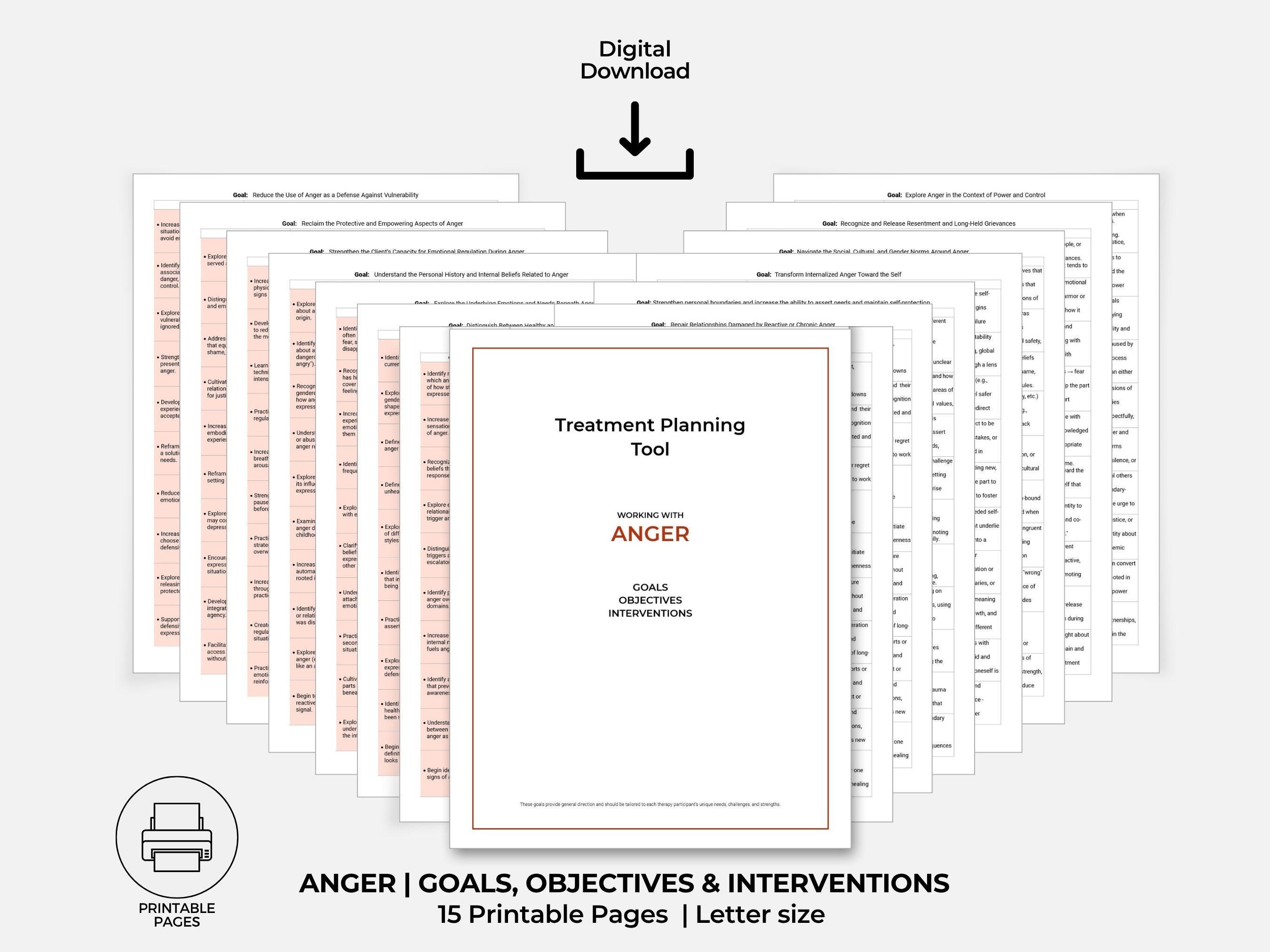 Anger Management Goals Anger Goals, Objectives and Interventions, Anger Management, Treatment ...