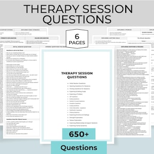 Therapy Session Questions, Counseling Questions, Therapy Interventions