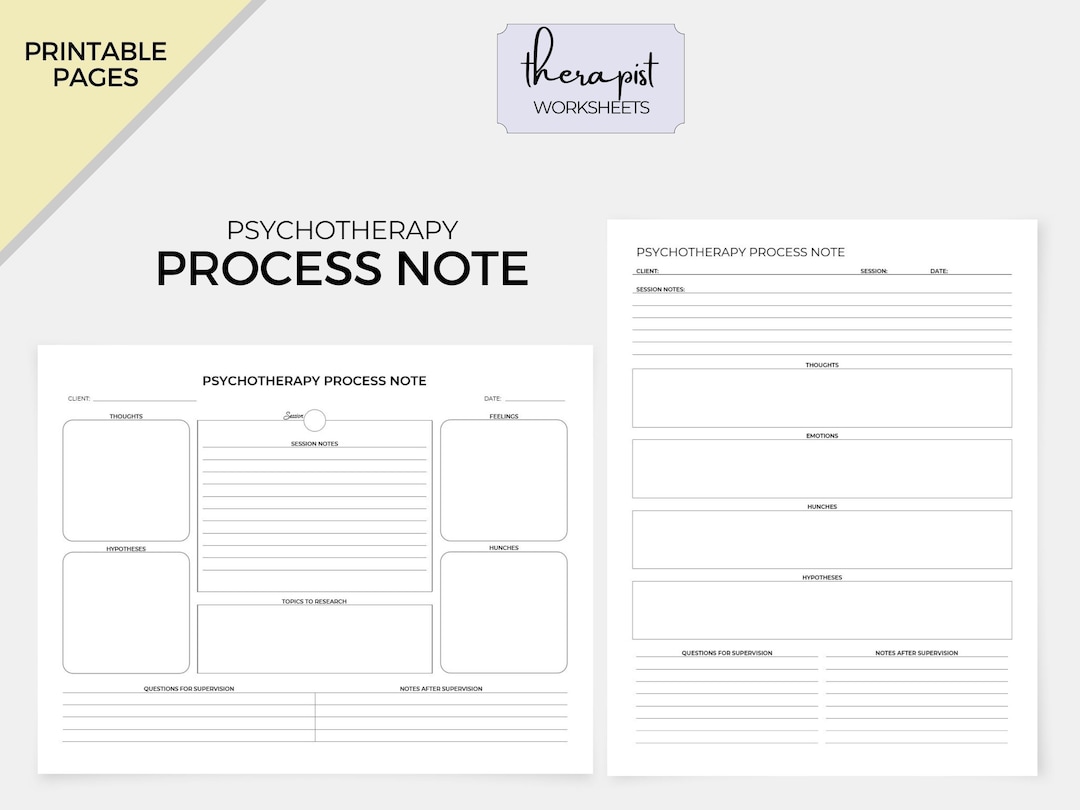Psychotherapy Process Note Counseling Note Therapy Tool - Etsy