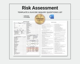 Sjabloon risicobeoordeling, vragen over zelfmoord (invulbaar, bewerkbaar, afdrukbaar)