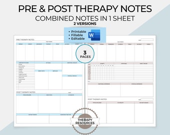 Pre & Post Therapy Notes Integrated, Therapy Overview, Therapy Planner