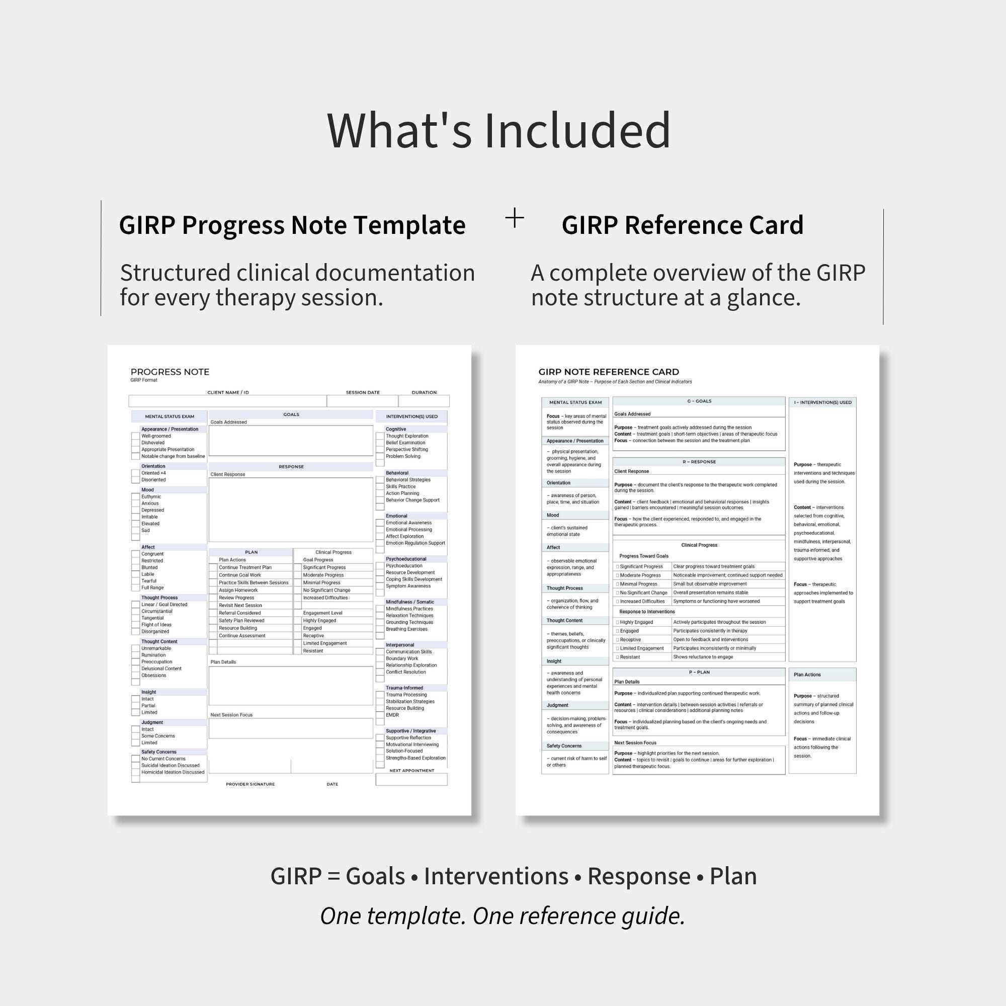 Girp Progress Note Example Pdf Progress Note Template – GIRP Format, Editable Word, Reference Card ...