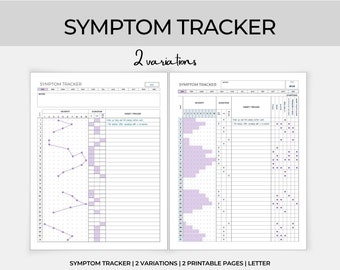 Symptom Tracker, Printable Therapy Planner, Mental Health Tracker, Printable Download, Therapy Tools