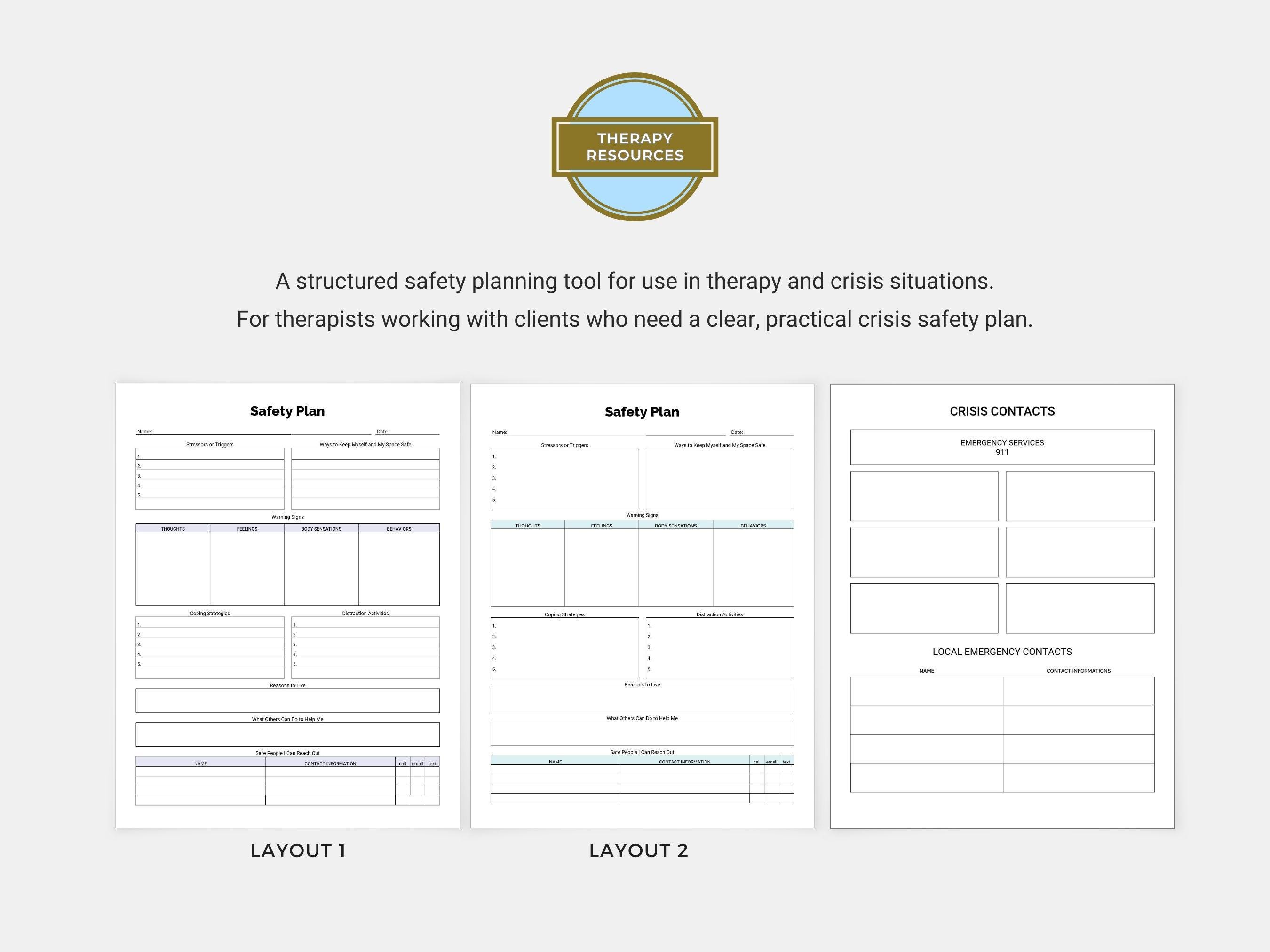 Safety Plan Template, Crisis Planning Tool, Coping Skills (word ...