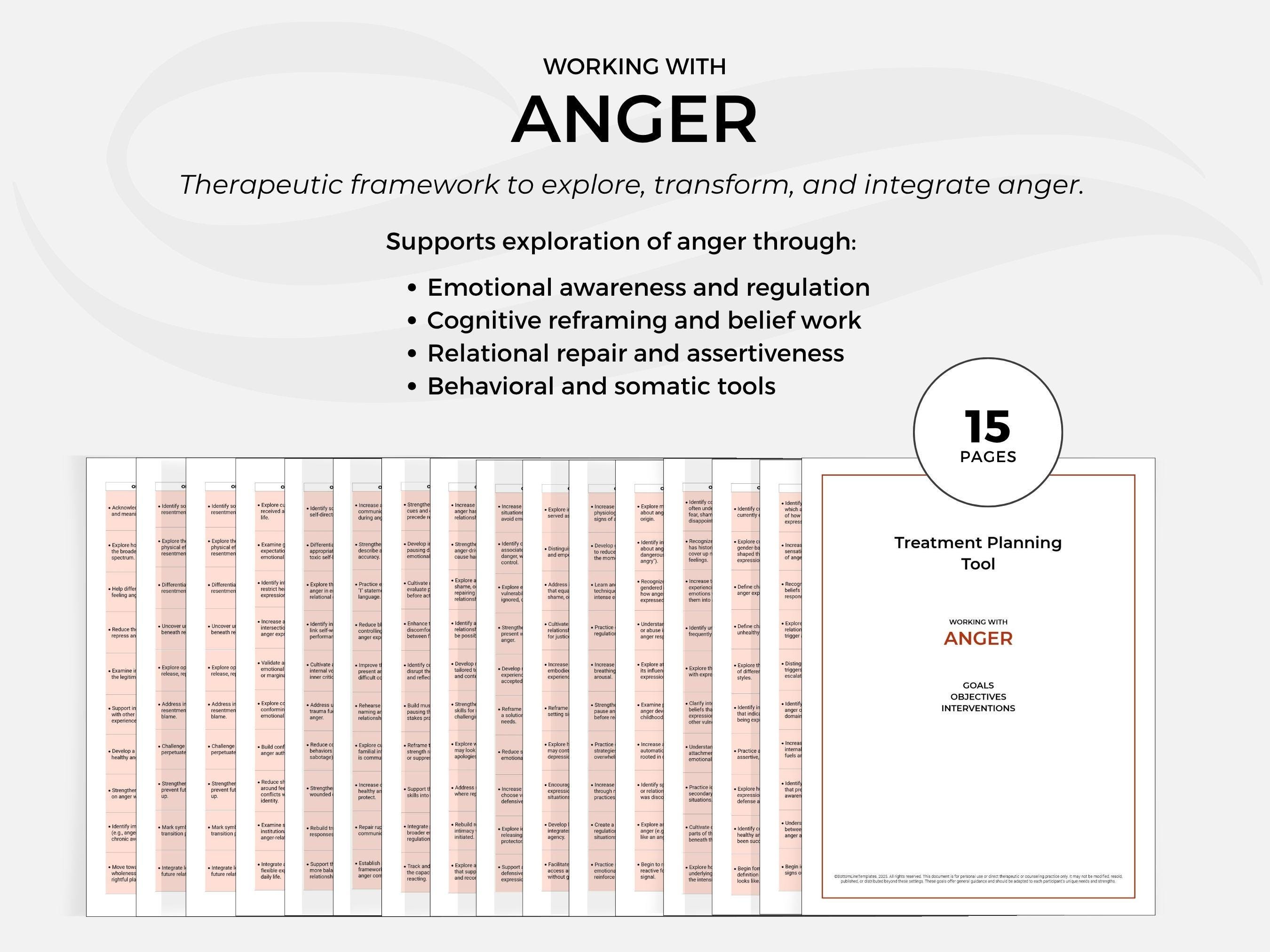 Anger Goals, Objectives and Interventions, Anger Management, Treatment ...