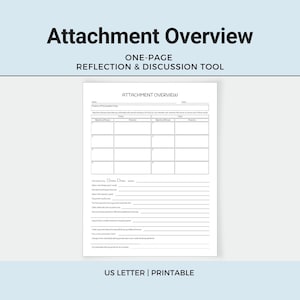 Attachment Style Overview, Session discussion tool  (PDF Printable)