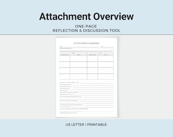 Attachment Style Overview, Session discussion tool  (PDF Printable)