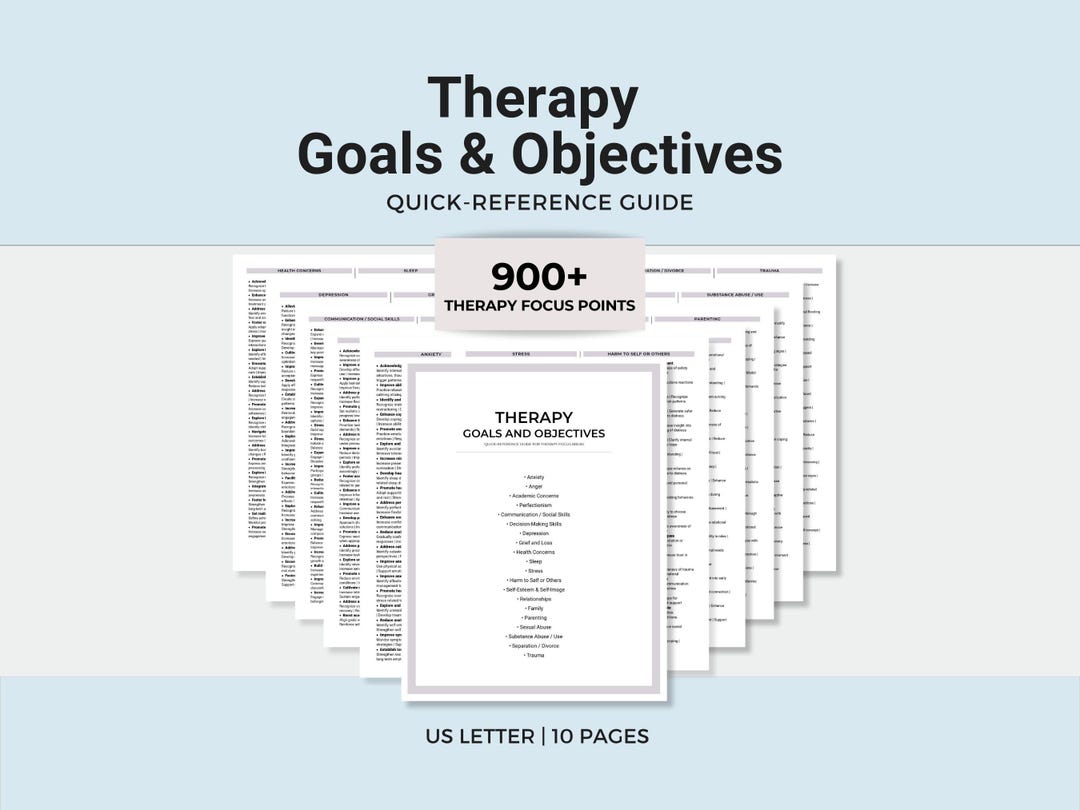 Therapy Goals and Objectives Guide, Treatment Planning (PDF Download ...
