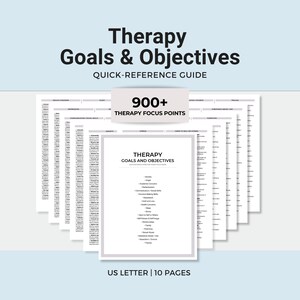 Therapy Goals and Objectives Guide, Treatment Planning (PDF Download)