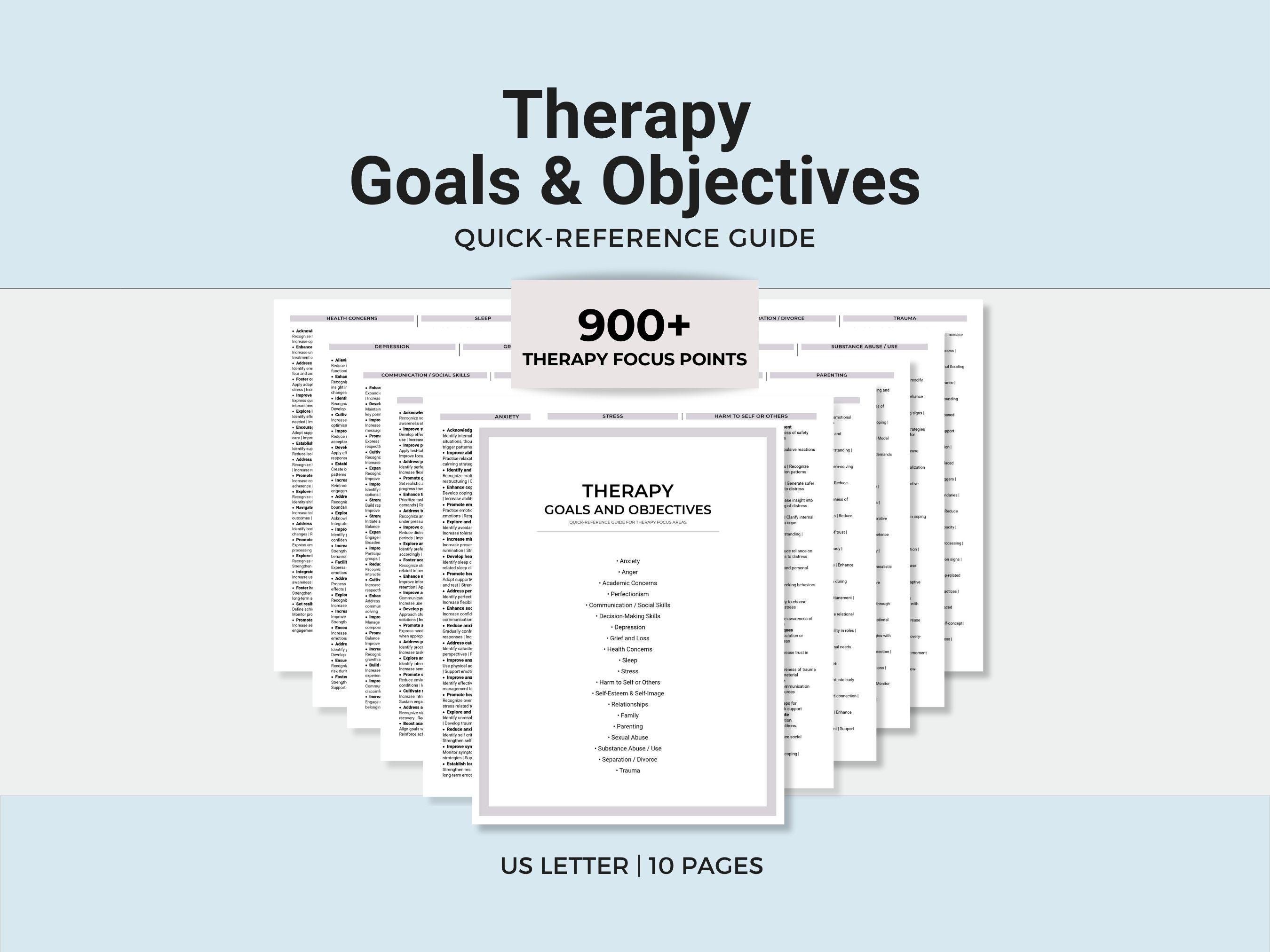 Therapy Goals and Objectives Guide, Treatment Planning (PDF Download ...