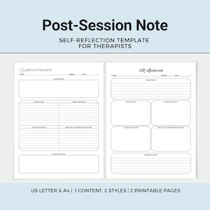 Self-reflection Note, Therapist Post-Session Note, Psychotherapy Notes, Therapy Tools
