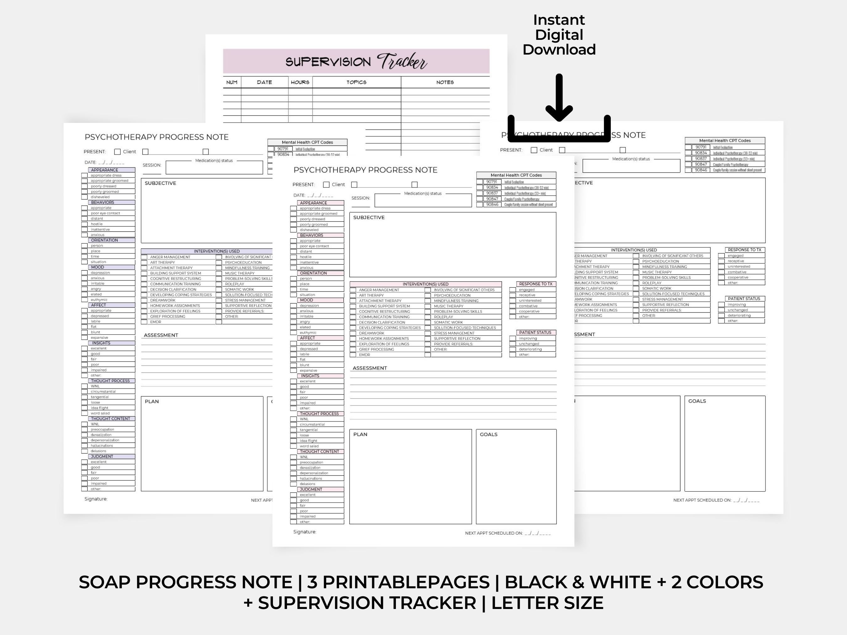 Soap Note, Psychotherapy Progress Note Template, Private Practice Forms ...