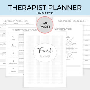 Therapist Planner, Psychotherapist Notes, Printable Planner, Therapist Tools, Instant Digital Download