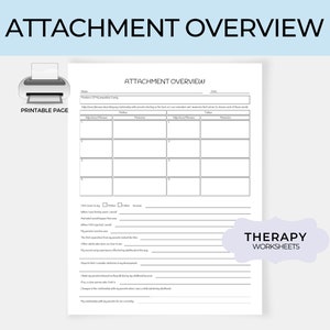 Attachment Research Form Printable, Client Intake Form, Therapy Worksheet, Attachment Style, Therapy Tools, Attachment Therapy