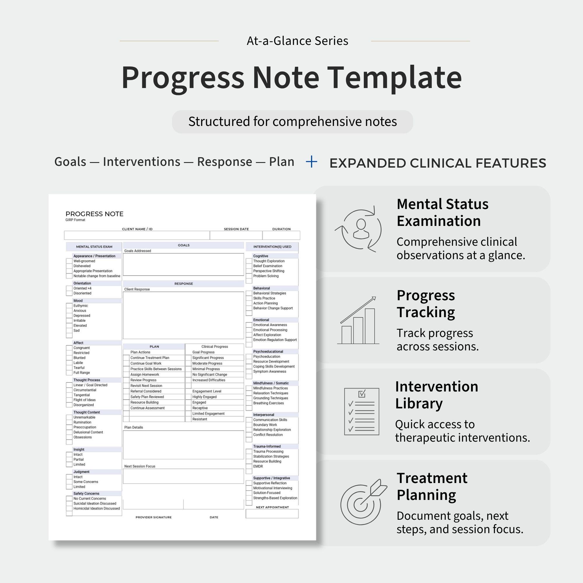 Girp Progress Note Example Pdf Progress Note Template – GIRP Format, Editable Word, Reference Card ...