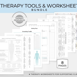 Paket mit Arbeitsblättern, Therapiepapieren, Gefühlsverarbeitung, emotionale Alphabetisierung, Grenzen setzen