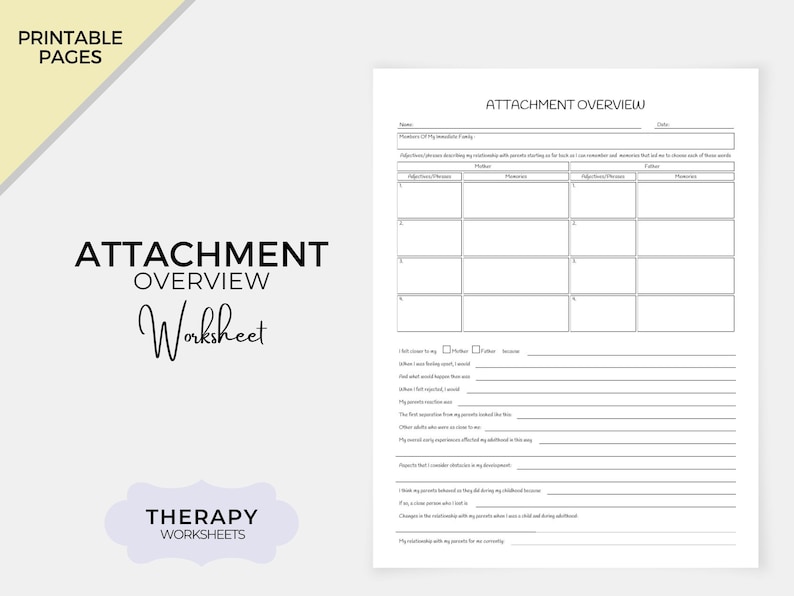 Attachment Research Form Printable Client Intake Form Etsy