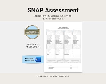 Plantilla de evaluación SNAP: fortalezas, necesidades, habilidades y preferencias