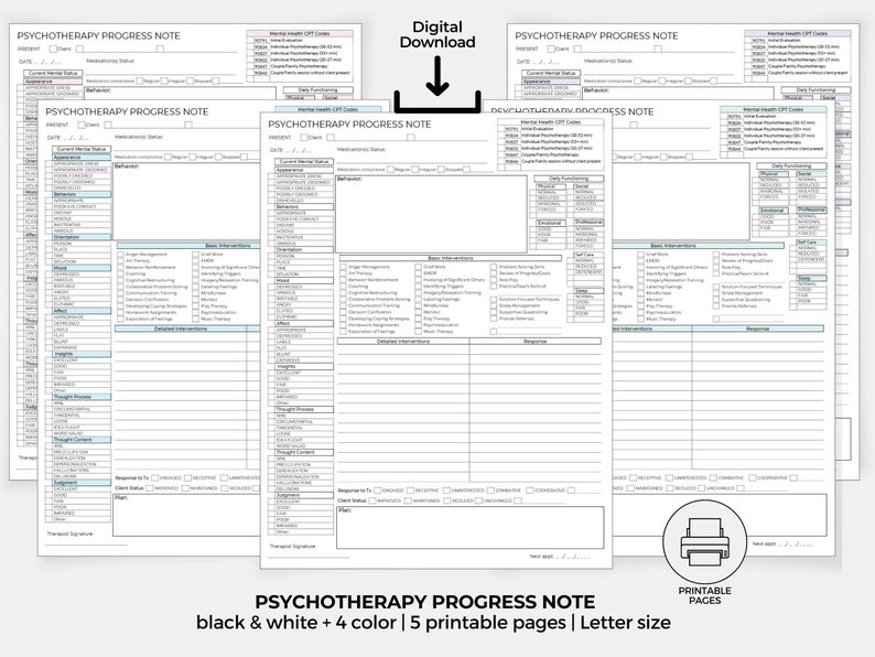 Psychotherapy Progress Note Template BIRP Note Printable Therapy Psychotherapy Progress Note Template BIRP Note Printable Therapy